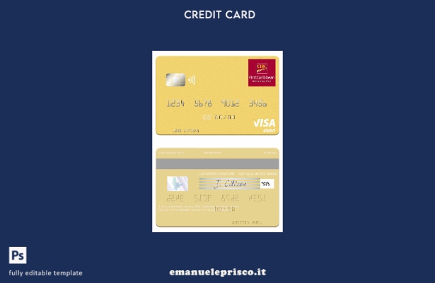 modello di carta di debito visto Grenada CBIC in stile verificato
